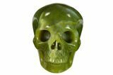 Realistic, Polished Jade (Nephrite) Skull #151138-1